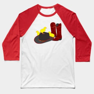 cowboy boots, hat and chicken Baseball T-Shirt